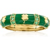 image:imageRossSimons 030 ct tw Emerald Clover Ring With Green Enamel in 18kt Gold Over SterlingEmerald