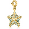 image:imageRossSimons 030 ct tw Swiss and London Blue Topaz Starfish Charm in 18kt Gold Over Sterling