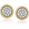 image:imageRossSimons 033 ct tw Diamond Cluster Earrings in Sterling Silver and 14kt Yellow Gold