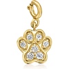 image:imageRossSimons 040 ct tw White Topaz Paw Print Charm in 18kt Gold Over Sterling
