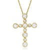 image:imageRossSimons 050 ct tw BezelSet Diamond Cross Pendant Necklace in 14kt Yellow GoldDiamond
