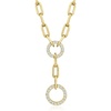 image:imageRossSimons 050 ct tw Diamond Circle Paper Clip Link YNecklace in 14kt Yellow GoldDiamond