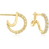 image:imageRossSimons 050 ct tw LabGrown Diamond DoubleHoop Earrings in 18kt Gold Over Sterling