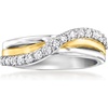image:imageRossSimons 050 ct tw LabGrown Diamond Wave Ring in Sterling Silver and 18kt Gold Over SterlingDiamond