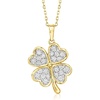 image:imageRossSimons 060 ct tw CZ 4Leaf Clover Pendant Necklace in 18kt Gold Over Sterling 18 inches