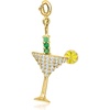 image:imageRossSimons 060 ct tw White Topaz Martini Charm With Emeralds in 18kt Gold Over Sterling