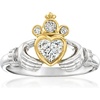 image:imageRossSimons 063 ct tw LabGrown Diamond Claddagh Ring in Sterling Silver With 18kt Gold Over SterlingDiamond