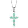 image:imageRossSimons 070 ct tw Emerald Cross Pendant Necklace in Sterling SilverEmerald