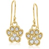image:imageRossSimons 070 ct tw White Topaz Paw Print Drop Earrings in 18kt Gold Over Sterling
