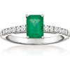 image:imageRossSimons 080 Carat Emerald Ring With 26 ct tw LabGrown Diamonds in PlatinumDiamond