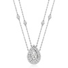 image:imageRossSimons 090 ct tw CZ 2Strand Drop Necklace in Sterling SilverCubic Zirconia