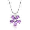 image:imageRossSimons 100 ct tw Amethyst Flower Pendant Necklace in Sterling Silver 18 inches