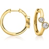 image:imageRossSimons 100 ct tw LabGrown Diamond 2Stone Hoop Earrings in 18kt Gold Over Sterling