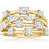 image:imageRossSimons 110 ct tw CZ MultiRow Ring in 18kt Gold Over SterlingCubic Zirconia
