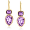 image:imageRossSimons 1100 ct tw Amethyst Drop Earrings in 18kt Gold Over Sterling