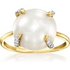 image:imageRossSimons 12125mm Cultured Mabe Pearl and 10 ct tw Diamond Ring in 14kt Yellow Gold