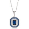 image:imageRossSimons 140 Carat Simulated Sapphire Pendant Necklace With 32 ct tw Czs in Sterling SilverSapphire