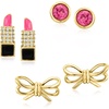 image:imageRossSimons 140 ct tw Pink and White Topaz Jewelry Set With Multicolored Enamel 3 Pairs Of Accessory Earrings in 18kt Gold Over Sterling
