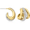 image:imageRossSimons 14kt Yellow GoldPlated 3Row Earrings With 164 ct tw Czs