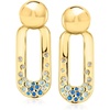 image:imageRossSimons 14kt Yellow GoldPlated Bead Drop Earrings With Simulated Tonal Blue and White Gemstones