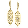 image:imageRossSimons 14kt Yellow GoldPlated Floral Openwork Drop Earrings With 4mm Cultured Pearls