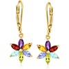 image:imageRossSimons 160 ct tw MultiGemstone Flower Drop Earrings in 18kt Gold Over Sterling