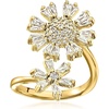 image:imageRossSimons 170 ct tw CZ DoubleFlower Bypass Ring in 18kt Gold Over SterlingCubic Zirconia
