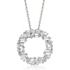 image:imageRossSimons 175 ct tw Baguette and Round CZ Open Circle Pendant Necklace in Sterling Silver 16 inches