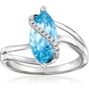 image:imageRossSimons 180 Carat Swiss Blue Topaz Ring With Diamonds in Sterling SilverTopaz