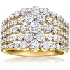 image:imageRossSimons 180 ct tw CZ MultiRow Ring in 18kt Gold Over SterlingCubic Zirconia