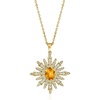 image:imageRossSimons 185 Carat Citrine and 87 ct tw White Topaz Starburst Pendant Necklace in 18kt Gold Over Sterling 18 inches