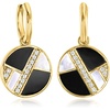 image:imageRossSimons 18kt Gold Over Sterling Hoop Earrings With Removable Onyx MotherOfPearl and 90 ct tw White Topaz Drops