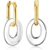 image:imageRossSimons 18kt Gold Over Sterling Hoop Earrings With Removable Oval Sterling Silver Drops
