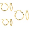 image:imageRossSimons 18kt Gold Over Sterling Jewelry Set 3 Pairs Of 2mm Hoop Earrings