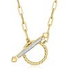 image:imageRossSimons 18kt Gold Over Sterling Paper Clip Link Necklace With 10 ct tw Diamond Toggle Clasp 18 inches
