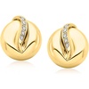 image:imageRossSimons 18kt Gold Over Sterling Puffy Round Earrings With Diamond Swirls