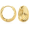 image:imageRossSimons 18kt Gold Over Sterling Ridged Hoop Earrings
