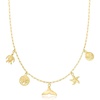 image:imageRossSimons 18kt Gold Over Sterling Sea Life Charm Paper Clip Link NecklaceNo Gemstone