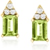 image:imageRossSimons 200 ct tw Peridot and 15 ct tw Diamond Earrings in 14kt Yellow Gold
