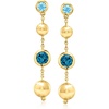 image:imageRossSimons 210 ct tw London and Swiss Blue Topaz Beaded Drop Earrings in 18kt Gold Over Sterling