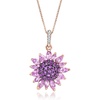 image:imageRossSimons 290 ct tw Amethyst and 10 ct tw White Topaz Flower Pendant Necklace in 18kt Rose Gold Over Sterling 18 inches