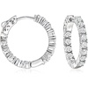 image:imageRossSimons 300 ct tw CZ InsideOutside Hoop Earrings in Sterling Silver