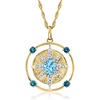 image:imageRossSimons 310 ct tw Blue and White Topaz North Star Pendant Necklace in 18kt Gold Over Sterling