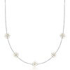 image:imageRossSimons 34mm Cultured Pearl Flower Necklace in Sterling Silver 18 inches