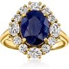 image:imageRossSimons 380 Carat Sapphire and 130 ct tw White Topaz Ring in 18kt Gold Over SterlingSapphire