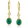 image:imageRossSimons 420 ct tw Emerald Drop Earrings With 33 ct tw LabGrown Diamonds in 18kt Gold Over Sterling