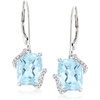 image:imageRossSimons 450 ct tw Sky Blue Topaz Drop Earrings With 10 ct tw Diamonds in 14kt White Gold
