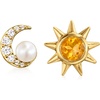 image:imageRossSimons 4mm Cultured Pearl and 60 ct tw MultiGemstone Sun and Moon Mismatched Earrings in 18kt Gold Over Sterling