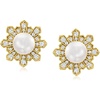 image:imageRossSimons 556mm Cultured Pearl and 35 ct tw Diamond Earrings in 18kt Gold Over Sterling