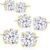 image:imageRossSimons 600 ct tw CZ Jewelry Set 3 Pairs Of Stud Earrings in 18kt Gold Over Sterling